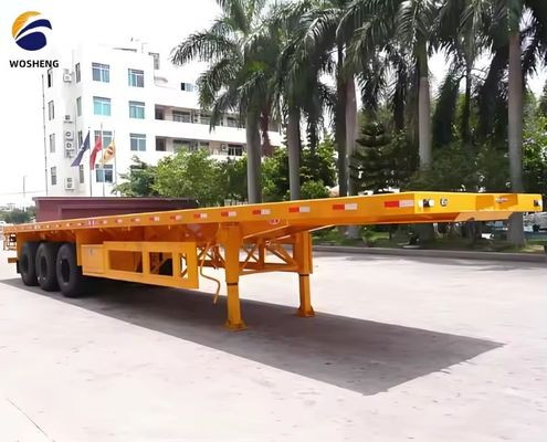 트럭 트레일러 40ft 평면 컨테이너 반 트레일러 Q345B 본선 맞춤