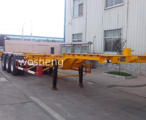 기계식 서스펜션 Wosheng 3 Axle 20FT 40FT 컨테이너 차시 스켈레톤 반 트레일러