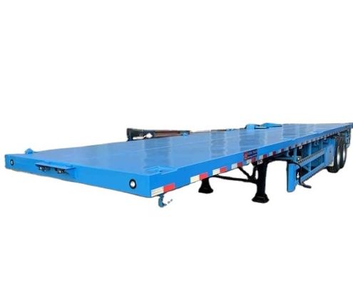 Wosheng 2/3 Axles 컨테이너 평면 반 트레일러 20FT 40FT 장거리 운송