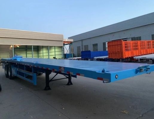 Wosheng 2/3 Axles 컨테이너 평면 반 트레일러 20FT 40FT 장거리 운송