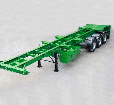 화강 20FT 40FT 컨테이너용 Wosheng Style 3 Axle Semi-Trailer 스켈레톤 트럭 트레일러