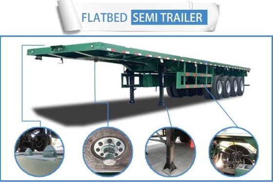 40ft 스틸 평면 반 트레일러 90W mm * 13 두께 mm * 10 층 잎 스프링