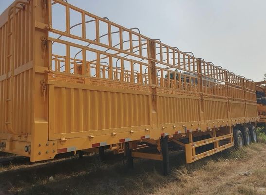 Wosheng 3 Axle Bulk Side Wall Box Fence Cargo Semi Truck Trailer 13/16 톤의 축으로 구성된 차량