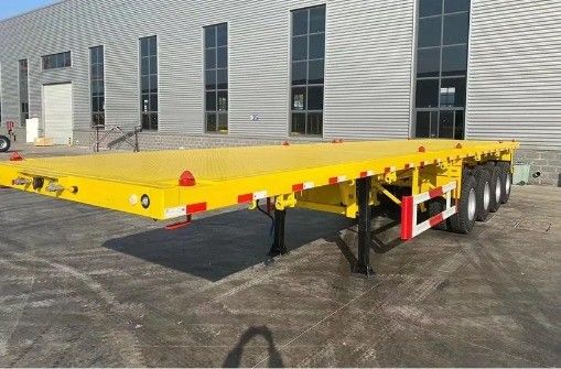 3 축 4 축 40-120T 20ft 40ft 45ft 53ft 컨테이너용 화물 평면 반 트레일러