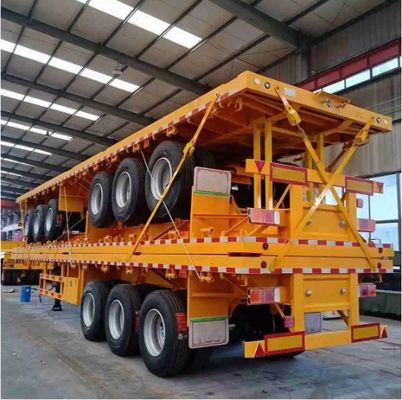 3 4 축 선박 화물 및 20ft 40ft 45ft 컨테이너 평면 트레일러 최대 80tons 유료물