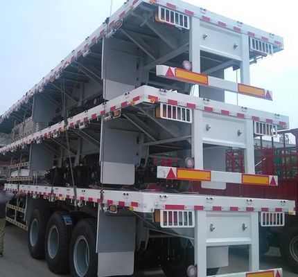 90T 최대 용량 스틸 20FT 40FT 컨테이너 평면 반 트레일러 12r22.5 타이어