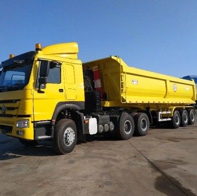 WS U Shape 40-45 CBM 3-Axle End Unload 수압 팅퍼 후면 덤프 트럭용 반트레일러