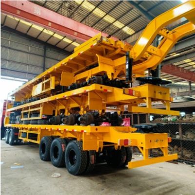 50tons 컨테이너 운송기 플랫 베드 반 트레일러 기계식 서스펜션 아프리카