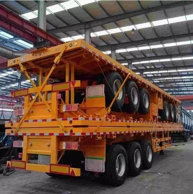 3 축 60-80톤 20-45FT 평면 컨테이너 반 트레일러 최대 용량 50000kg