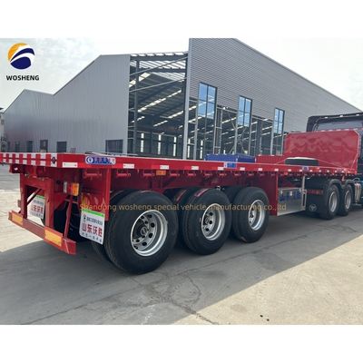40FT 평면 침대 컨테이너 평면 반 트레일러 2 &quot;또는 3.5&quot; 킹 핀과 3 또는 4 축