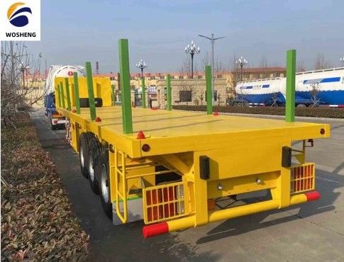 3 축 20T-80T 목재 또는 컨테이너 평면 반 트레일러 2 &quot;또는 3.5&quot; 킹 핀