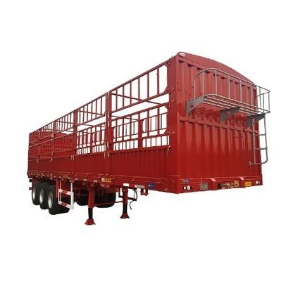 20-100 톤 3/4 Axles 울타리 강철 스틱 반 트레일러 가축 및 채소 로딩