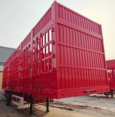 20-100 톤 3/4 Axles 울타리 강철 스틱 반 트레일러 가축 및 채소 로딩