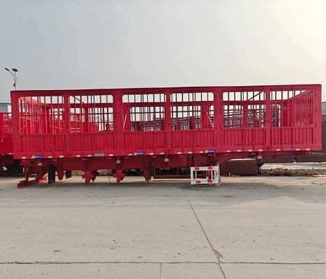 20-100 톤 3/4 Axles 울타리 강철 스틱 반 트레일러 가축 및 채소 로딩