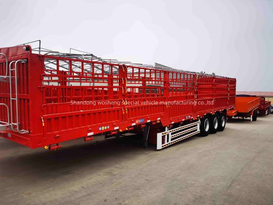 20-100 톤 3/4 Axles 울타리 강철 스틱 반 트레일러 가축 및 채소 로딩