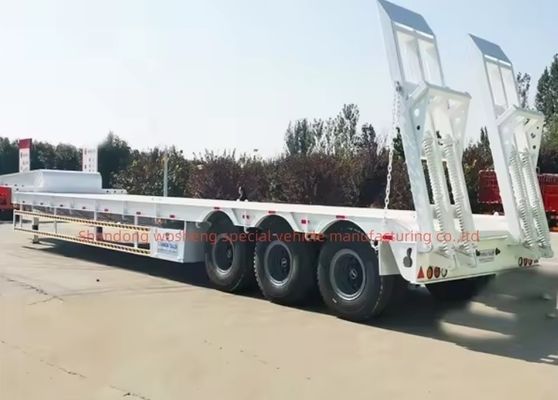 40-100톤의 유료물 기계식 서스펜션 12R22.5 타이어와 함께 40ft 낮은 침대 반 트레일러