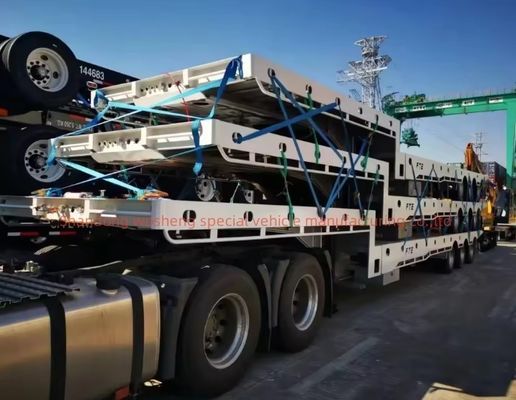 40-100톤의 유료물 기계식 서스펜션 12R22.5 타이어와 함께 40ft 낮은 침대 반 트레일러