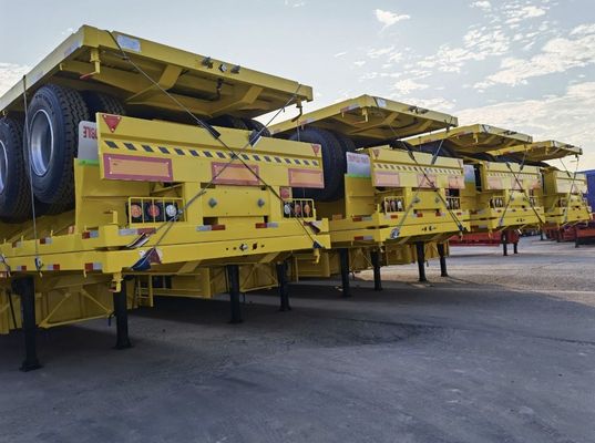 12R22.5 40/45ft 60 톤 평면 반 트레일러 철 컨테이너 평면 트럭 트레일러