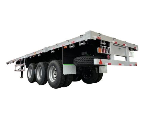 40ft 컨테이너 유틸리티 반 트레일러 평면 트레일러 듀얼 라인 브레이킹 시스템 12R22.5 타이어