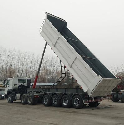 3/4/5 Axles Rear Dump Semi Trailer Tipper Tipping Truck 스틸 주 빔이 있는 트레일러