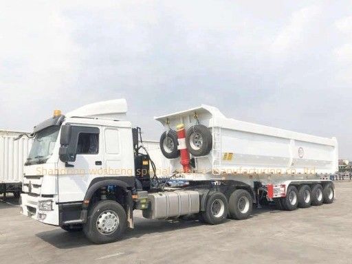 3/4/5 Axles Rear Dump Semi Trailer Tipper Tipping Truck 스틸 주 빔이 있는 트레일러