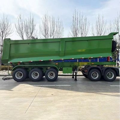 산동 WS 3 축 20-100톤 후방 굽기 수압 트레일러 철강 재료 후방 덤프 반 트레일러