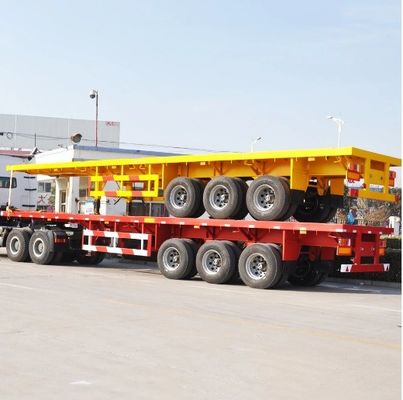 트럭 트레일러 20ft 40foot 평면 침대 컨테이너 반 트레일러 듀얼 라인 제동 시스템