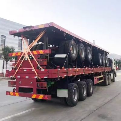컨테이너 운송용 평면 반 트레일러 3 축 타이어 12R22.5 12400*2610*1550mm