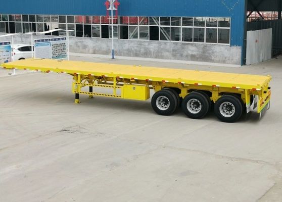 최대 운반량 20T-80T 40 Ft 2 3 축 장거리 운송용 평면 반 트레일러