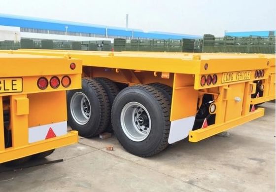 최대 운반량 20T-80T 40 Ft 2 3 축 장거리 운송용 평면 반 트레일러