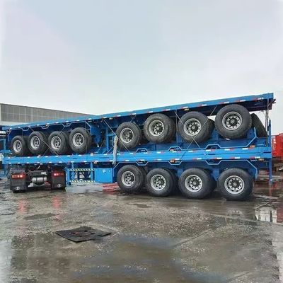 보증 40FT 컨테이너 평면 반 트럭 트레일러
