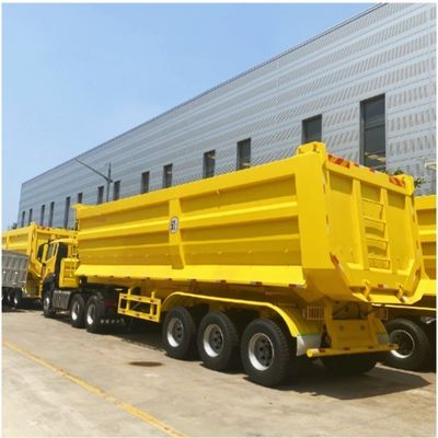 직선 3-6 축 굽는 굽는 후방 덤프 트럭 반 트레일러 28T 착륙 기구