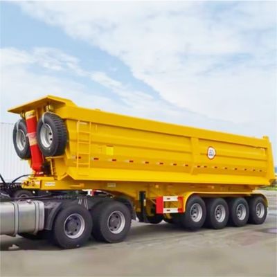 직선 3-6 축 굽는 굽는 후방 덤프 트럭 반 트레일러 28T 착륙 기구