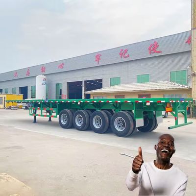12R22.5 아프리카용 타이어 평면 반 트레일러 Tare 무게 20T-80T 컨테이너 운송