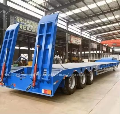 40ft 거시대 운송 무거운 기계 낮은 침대 반 트레일러와 3.5 &quot;90mm 킹 핀