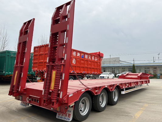강철 40-100TON 컨테이너 트럭 트레일러 고스네크 저부하자 반트레일러 4 축