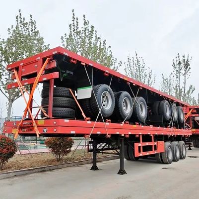 건설자재 및 컨테이너 운송용 타이어 12R22.5 40FT 평면 반 트레일러
