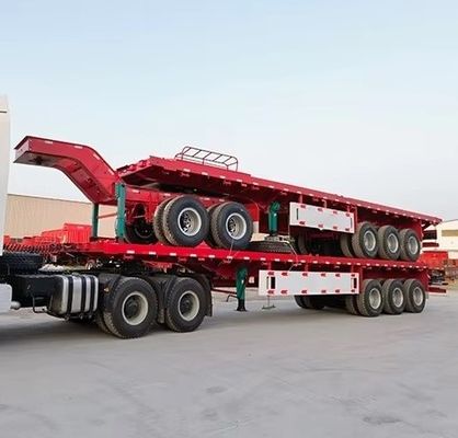 20FT 40FT 더블 링크 평면 반 트럭 트레일러와 AIR / 기계식 서스펜션