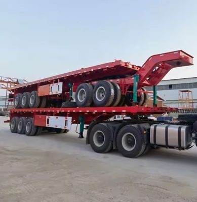 20FT 40FT 더블 링크 평면 반 트럭 트레일러와 AIR / 기계식 서스펜션