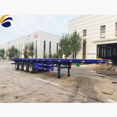 40ft 평면 트레일러 3Axles 4Axles 평면 침대 컨테이너 트럭 Wosheng의 반 트레일러