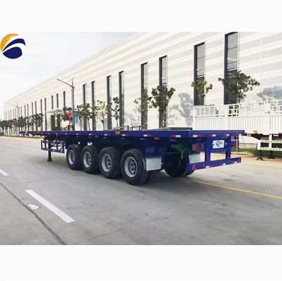 40ft 평면 트레일러 3Axles 4Axles 평면 침대 컨테이너 트럭 Wosheng의 반 트레일러
