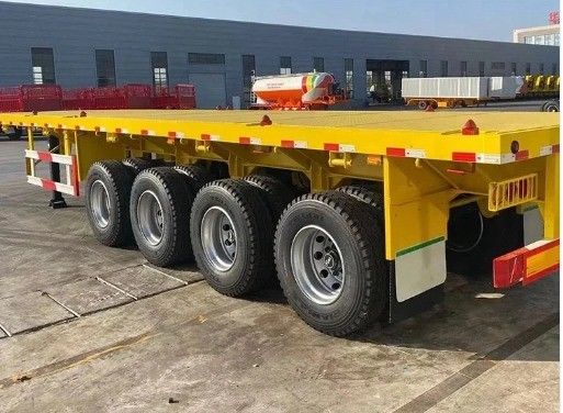 40ft 평면 트레일러 3Axles 4Axles 평면 침대 컨테이너 트럭 Wosheng의 반 트레일러