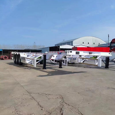 더 인기있는 빨간 노란색 색상 50T 3 축 골격 20ft 40ft 컨테이너를 위한 반 트레일러
