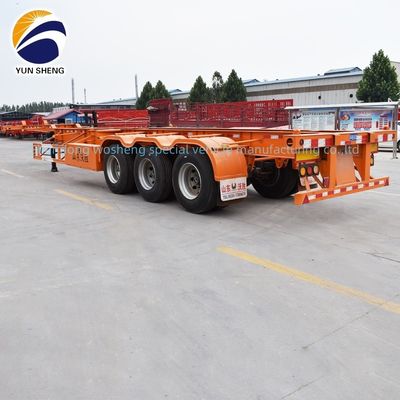 더 인기있는 빨간 노란색 색상 50T 3 축 골격 20ft 40ft 컨테이너를 위한 반 트레일러