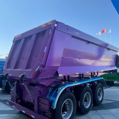 60-120T 후방 덤프 반 트레일러 틱퍼 트럭 트레일러 Q345B / T700 스틸 주선선