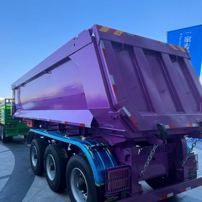 60-120T 후방 덤프 반 트레일러 틱퍼 트럭 트레일러 Q345B / T700 스틸 주선선