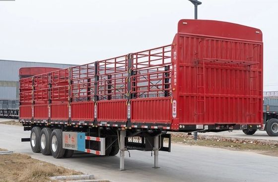 3 축 40-80tons Drop Side 가축 농장 측면 벽 울타리 반 트럭 트레일러 직접