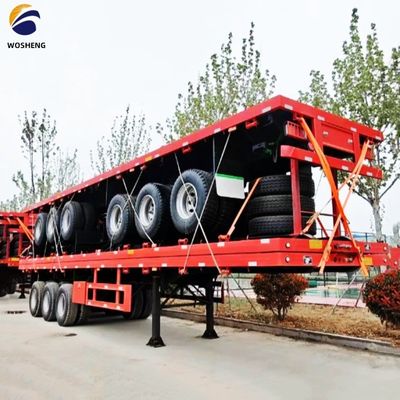 40피트 컨테이너 트레일러 전문 3Axle 평면 반 트레일러 2 &quot; 50mm 킹 핀
