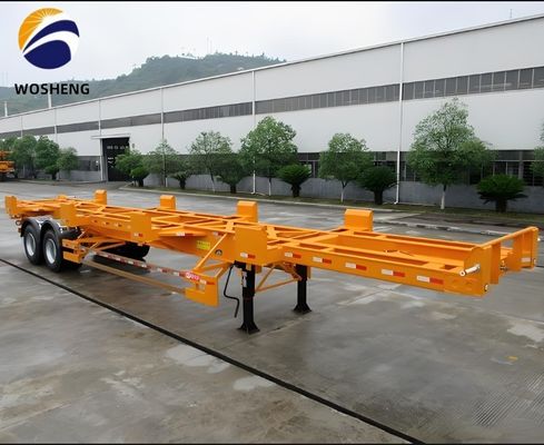 최대 용량 30000 kg 강철 2 축 3 축 20FT 40FT 컨테이너 차시 스켈레톤 반 트레일러