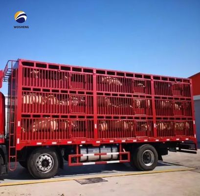 Wosheng 3 Axles 20-50T 채소 운송을 위한 가축 높은 울타리 반 트레일러